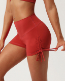 Women Quick Dry Halter Neck Criss Cross Drawstring Shorts Sets Yoga Two Pieces Sets S-XL