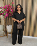 Women Offical Ladies Turnneck Two Piece Pant Set S-XXL