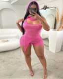 3pcs Set Women Shinning Summer Two Piece Short Set S-XXL