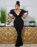 Sexy Hip-Hugging Tight-Fitting Jumpsuit Sleeveless V-Neck S-3XL