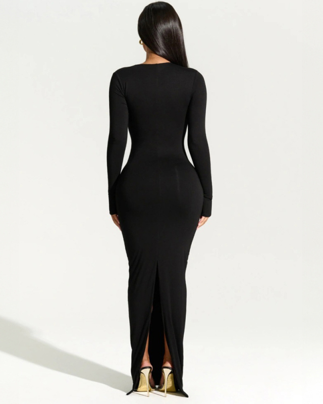 Women New Fashion Black Long Dress S-L