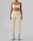 Women Quick Dry Slim Running Bra High Waist Sports Sets Outdoor Wear Two Pieces Sets S-XL