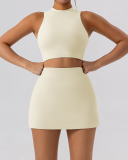 Women Slim Vest Tennis Shorts Sets Skirts Sets Yoga Two-piece Sets S-XL