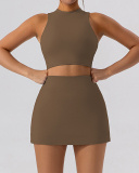 Women Slim Vest Tennis Shorts Sets Skirts Sets Yoga Two-piece Sets S-XL