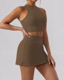 Women Slim Vest Tennis Shorts Sets Skirts Sets Yoga Two-piece Sets S-XL