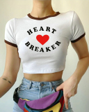 Street style INS trendy I Love Breaking Hearts short-sleeved T-shirt