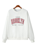 Street style INS internet celebrity trendy Brooklyn loose off-shoulder long-sleeved sweatshirt
