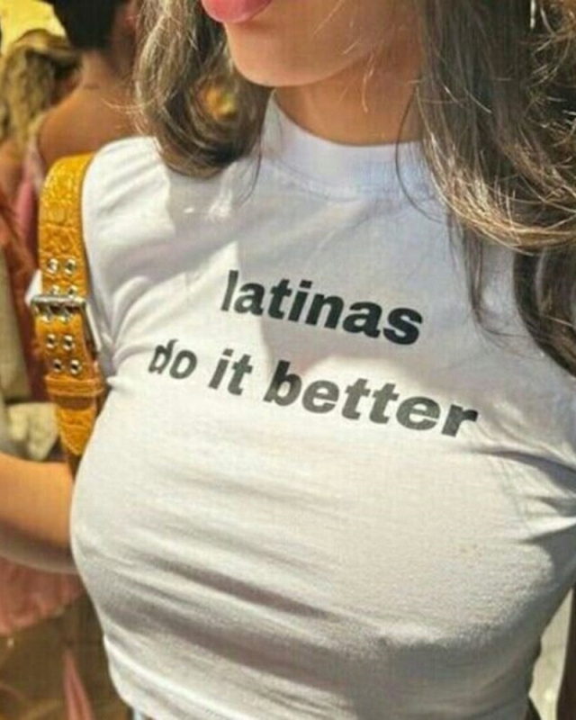 Latinas Do It Better Street Internet Celebrity Trendy Short Slim Short Sleeve T-Summer