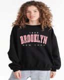 Street style INS internet celebrity trendy Brooklyn loose off-shoulder long-sleeved sweatshirt