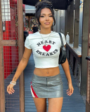 Street style INS trendy I Love Breaking Hearts short-sleeved T-shirt