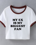 My Ex Is My Biggest Fan street style internet celebrity trendy short T-shirt