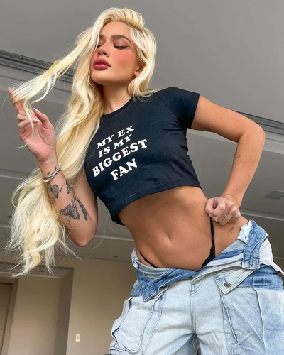 My Ex Is My Biggest Fan street style internet celebrity trendy short T-shirt