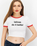 Latinas Do It Better Street Internet Celebrity Trendy Short Slim Short Sleeve T-Summer