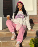 Street style INS internet celebrity trendy Brooklyn loose off-shoulder long-sleeved sweatshirt