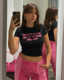 Dont Hate Me It Turns Me On street style short-sleeved T-shirt