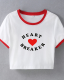 Street style INS trendy I Love Breaking Hearts short-sleeved T-shirt