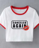 Street style INS trendy letter printed short slim-fitting short-sleeved T-shirt top
