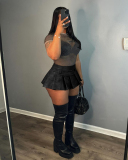PU Short Wholesale Women Skirt S-2XL