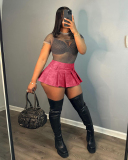 PU Short Wholesale Women Skirt S-2XL