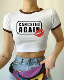 Street style INS trendy letter printed short slim-fitting short-sleeved T-shirt top