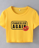 Street style INS trendy letter printed short slim-fitting short-sleeved T-shirt top