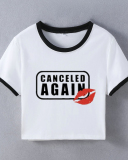 Street style INS trendy letter printed short slim-fitting short-sleeved T-shirt top