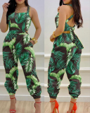 Printed Leisure Loose Style Women Jumpsuit S-2XL