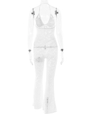 Lace Transparent Womne See Through Jumpsuit S-L