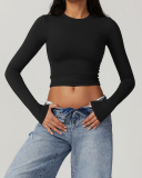 Multi Color Women Custom Nylon Spandex Fitness Yoga GYM Long Sleeve T-shirt S-XL