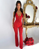 Lace Transparent Womne See Through Jumpsuit S-L