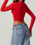 Multi Color Women Custom Nylon Spandex Fitness Yoga GYM Long Sleeve T-shirt S-XL