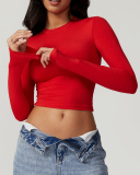 Multi Color Women Custom Nylon Spandex Fitness Yoga GYM Long Sleeve T-shirt S-XL