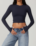 Multi Color Women Custom Nylon Spandex Fitness Yoga GYM Long Sleeve T-shirt S-XL