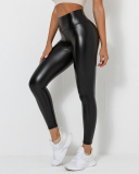 Women Hot Sale Wholesale Bulk Order PU Ruched Hips Lift Workout Pants XS-2XL