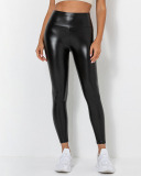 Women Hot Sale Wholesale Bulk Order PU Ruched Hips Lift Workout Pants XS-2XL
