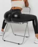Women Hot Sale Wholesale Bulk Order PU Ruched Hips Lift Workout Pants XS-2XL