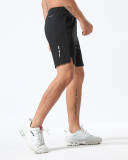 OEM ODM Logo Summer Sports Running Loose Shorts Black M-3XL