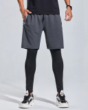 Men's Running Quick Drying Liner Leggings Shorts Black Gray M-3XL