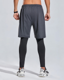 Men's Running Quick Drying Liner Leggings Shorts Black Gray M-3XL