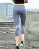 Custom Logo High Waist Mesh Leg Quick Drying Sports Running Pants Black Blue S-2XL