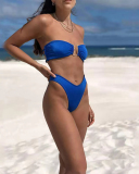 U-neck Women Solid Color Hot Sale Swimsuit S-L
