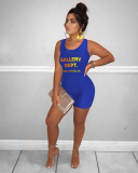 Plus Size Letter Printed Women Summer Jumpsuit S-5XL