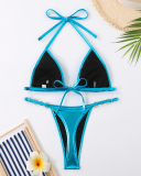 Metal Bikini Halter Bikini Set S-L