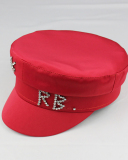 Women Rhinestone Fashion Satin Navy Hat