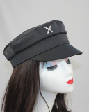 Women Rhinestone Fashion Satin Navy Hat