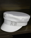 Women Rhinestone Fashion Satin Navy Hat