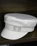 Women Rhinestone Fashion Satin Navy Hat
