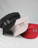 Women Rhinestone Fashion Satin Navy Hat