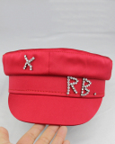 Women Rhinestone Fashion Satin Navy Hat