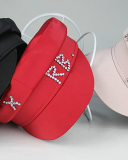 Women Rhinestone Fashion Satin Navy Hat